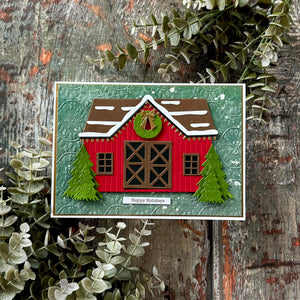 Country Christmas Barn Etched Dies by Annie Williams