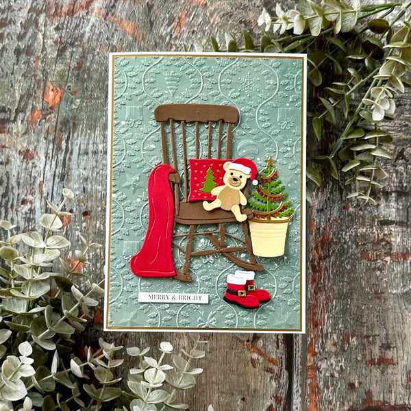 Christmas Rocking Chair Etched Dies by Annie Williams