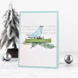 Christmas Bird Poinsettia Etched Dies