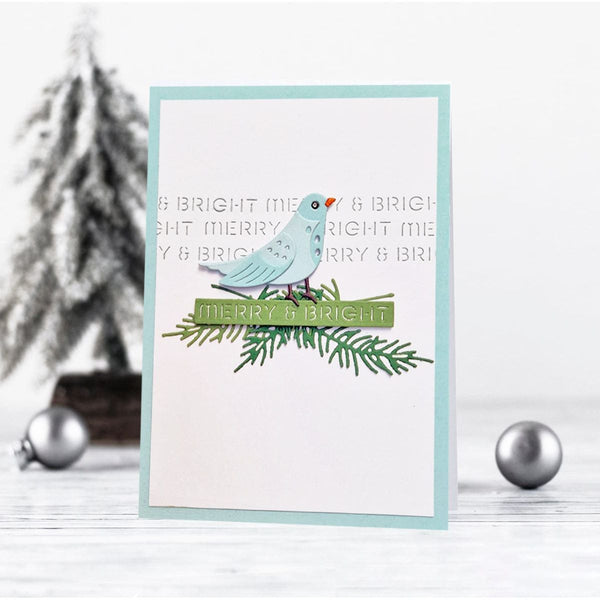 Christmas Bird Poinsettia Etched Dies