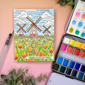 Windmills and Tulips Press + Foil Plate and Stencil Bundle by Yana Smakula