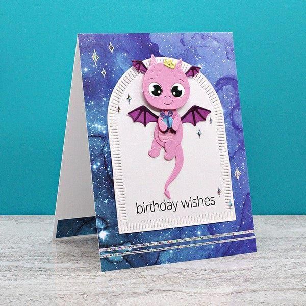 Dancin' Birthday Dragon Etched Dies