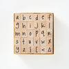 Happy Lowercase Letters Woodblock Stamp