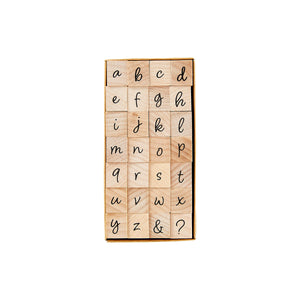 Lowercase Script Letters Woodblock Stamp