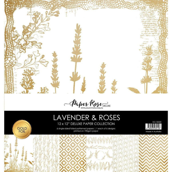 Paper Rose - Gold Foil Lavender & Roses 12x12 Deluxe Paper Collection