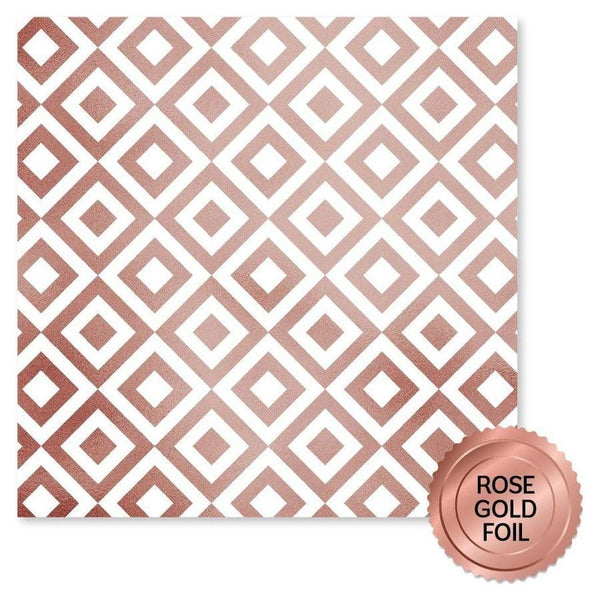 Paper Rose - Rose Gold Foil Lavender & Roses 12x12 Deluxe Paper Collection