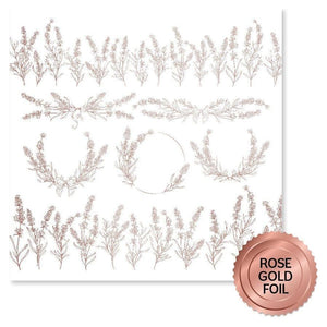 Paper Rose - Rose Gold Foil Lavender & Roses 12x12 Deluxe Paper Collection