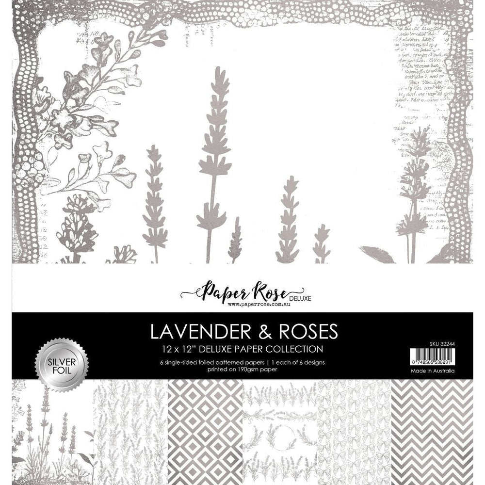Paper Rose - Silver Foil Lavender & Roses 12x12 Deluxe Paper Collection