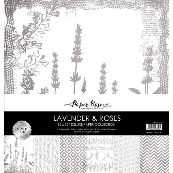 Paper Rose - Silver Foil Lavender & Roses 12x12 Deluxe Paper Collection