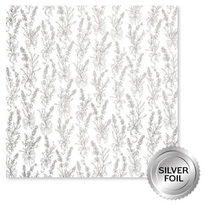 Paper Rose - Silver Foil Lavender & Roses 12x12 Deluxe Paper Collection