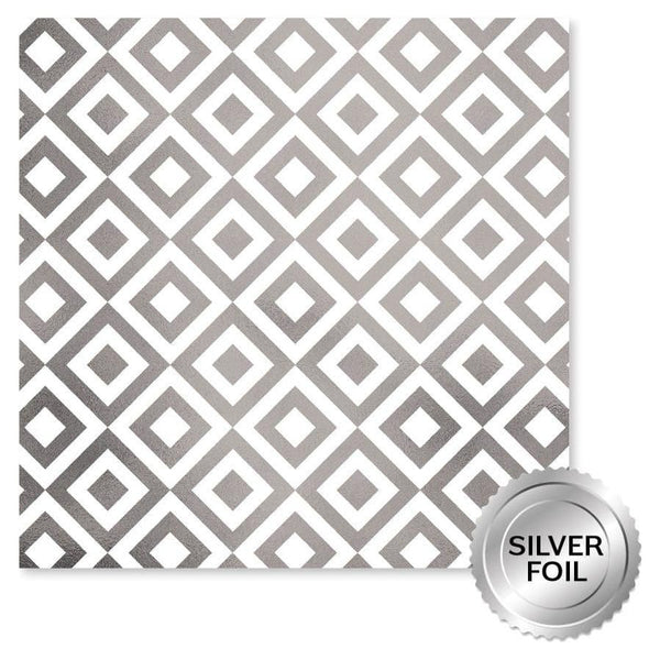 Paper Rose - Silver Foil Lavender & Roses 12x12 Deluxe Paper Collection