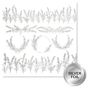 Paper Rose - Silver Foil Lavender & Roses 12x12 Deluxe Paper Collection