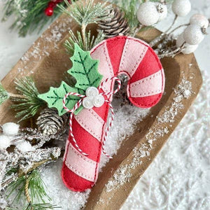 Felt Candy Cane Etched Dies by Nichol Spohr