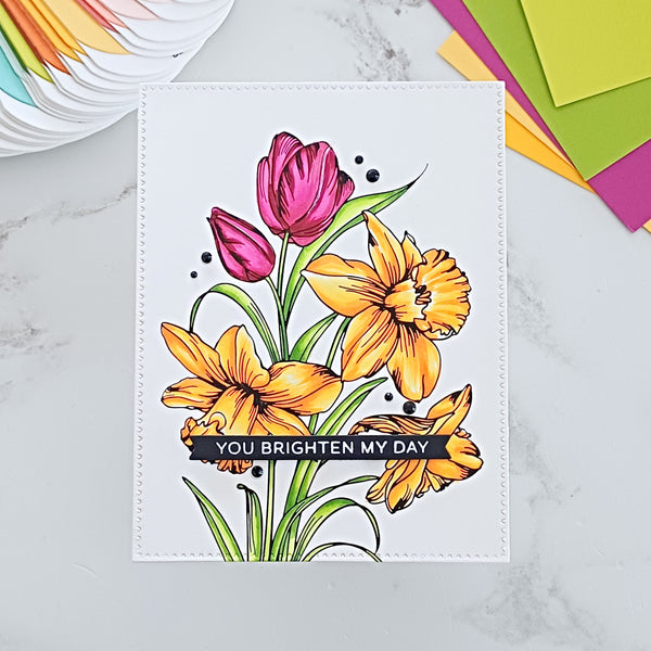 Tulips and Daffodils Press + Foil Plate and Stencil Bundle by Yana Smakula