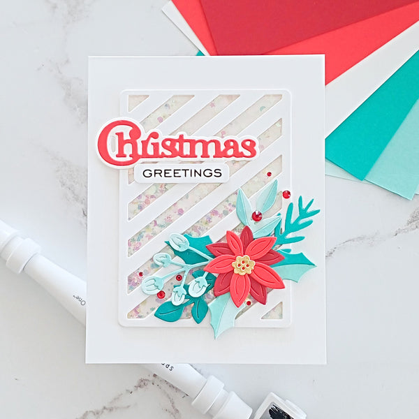 Christmas Sentiments Clear Stamp & Die Set by Lisa Horton