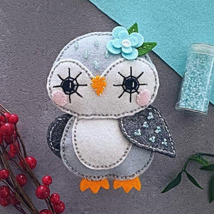 Felt Snowy Owl Etched Dies by Nichol Spohr