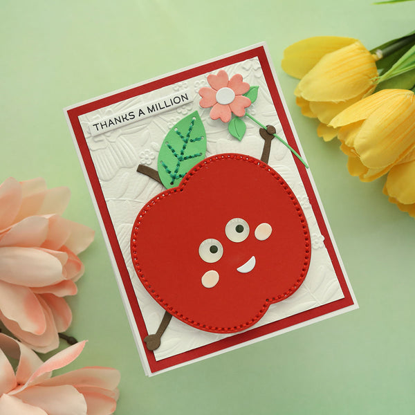Felt Cheeky Apple Etched Dies by Nichol Spohr