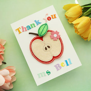 Felt Cheeky Apple Etched Dies by Nichol Spohr