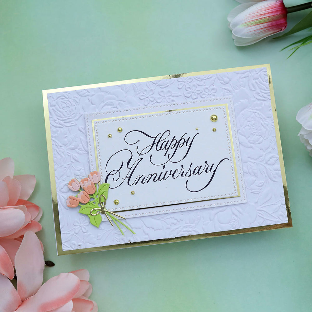 Copperplate Happy Anniversary BetterPress Plate by Paul Antonio