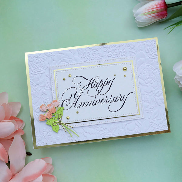 Copperplate Happy Anniversary BetterPress Plate by Paul Antonio