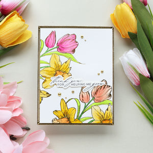 Tulips and Daffodils Press + Foil Plate and Stencil Bundle by Yana Smakula