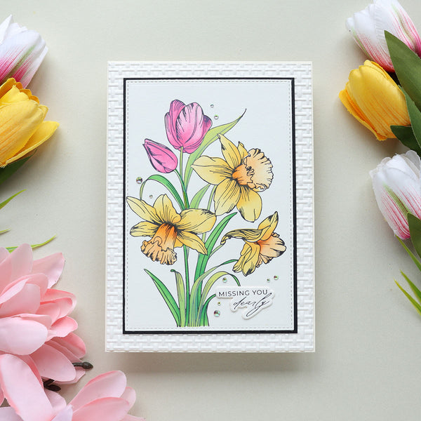 Tulips and Daffodils Press + Foil Plate and Stencil Bundle by Yana Smakula