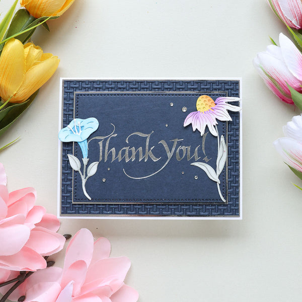 Upright Italic Thank You! Press + Foil Plate by Paul Antonio