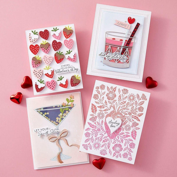 Valentine Happy Hour Sentiments BetterPress Plate & Die Set