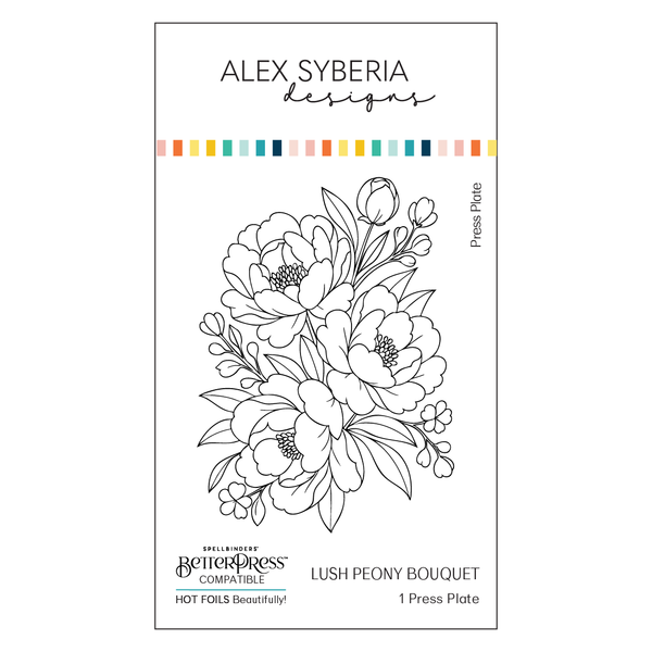 Alex Syberia Designs - Lush Peony Bouquet Press Plate