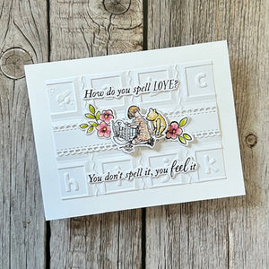 Classic Pooh Baby Blocks 3D Embossing Folder with Simple Stories
