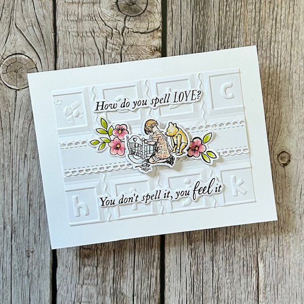 Classic Pooh Baby Blocks 3D Embossing Folder with Simple Stories