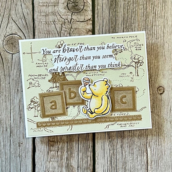 Classic Pooh Baby Blocks 3D Embossing Folder with Simple Stories