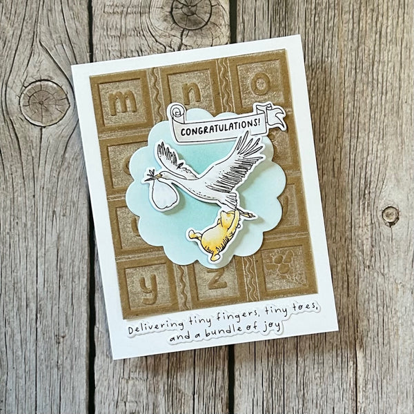 Classic Pooh Baby Blocks 3D Embossing Folder with Simple Stories
