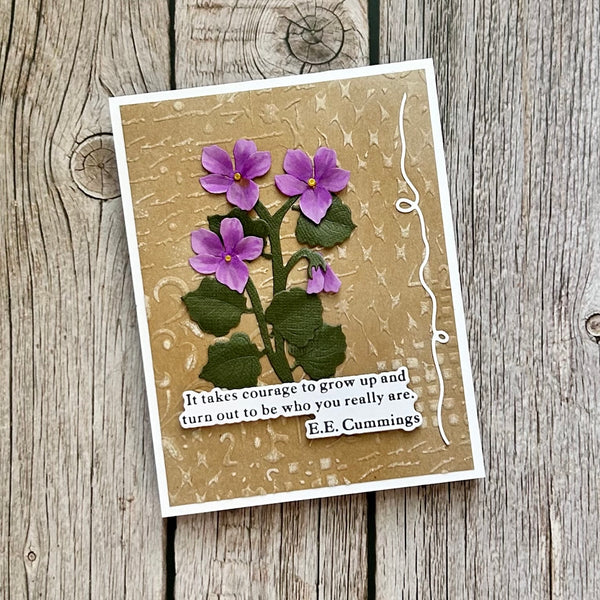 Wild Violet and Ladybugs Etched Dies by Susan Tierney-Cockburn