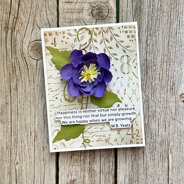 Clematis Poet Etched Dies by Susan Tierney-Cockburn