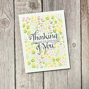 Upright Italic Thinking of You Press + Foil Plate by Paul Antonio