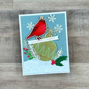 Merry, Merry, Merry Bird Registration Press Plate & Die Set by Dina Wakley