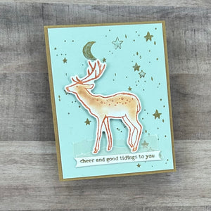 Cheer and Good Tidings Deer Registration Press Plate & Die Set by Dina Wakley