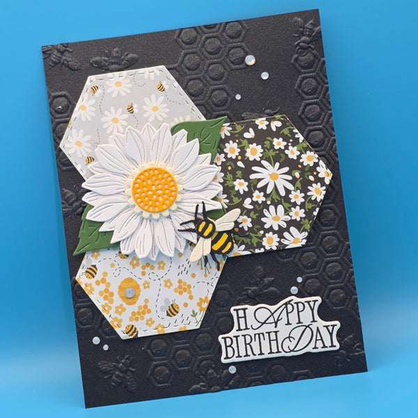 Simple Vintage Lavender Fields Hexagons Etched Dies with Simple Stories
