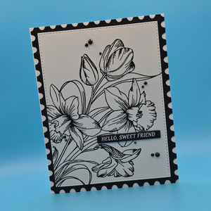 Tulips and Daffodils Press + Foil Plate and Stencil Bundle by Yana Smakula