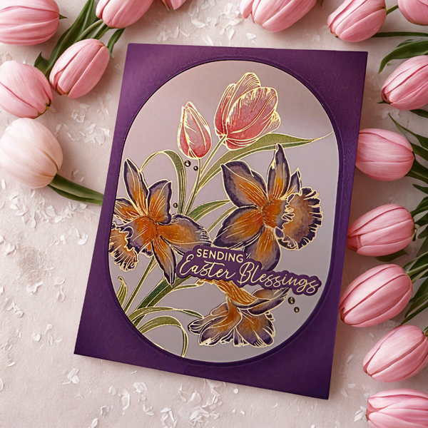 Tulips and Daffodils Press + Foil Plate and Stencil Bundle by Yana Smakula