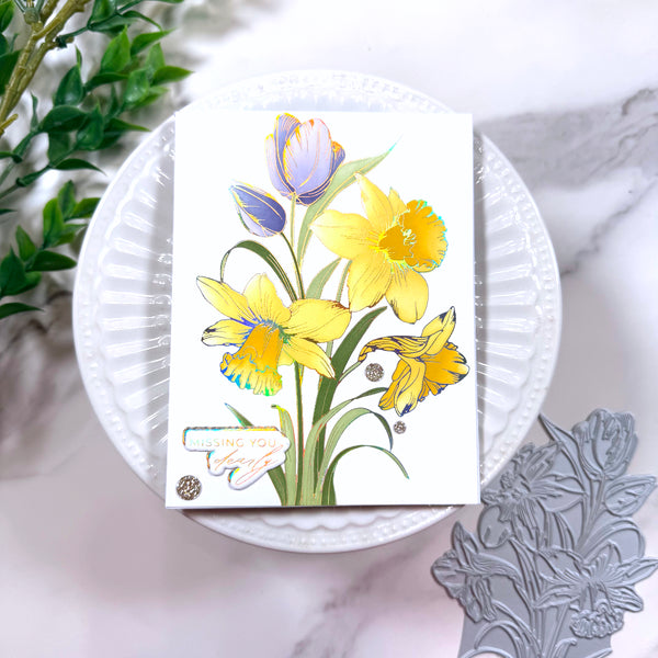 Tulips and Daffodils Press + Foil Plate and Stencil Bundle by Yana Smakula