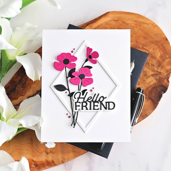 Layered Hello Friend Etched Dies
