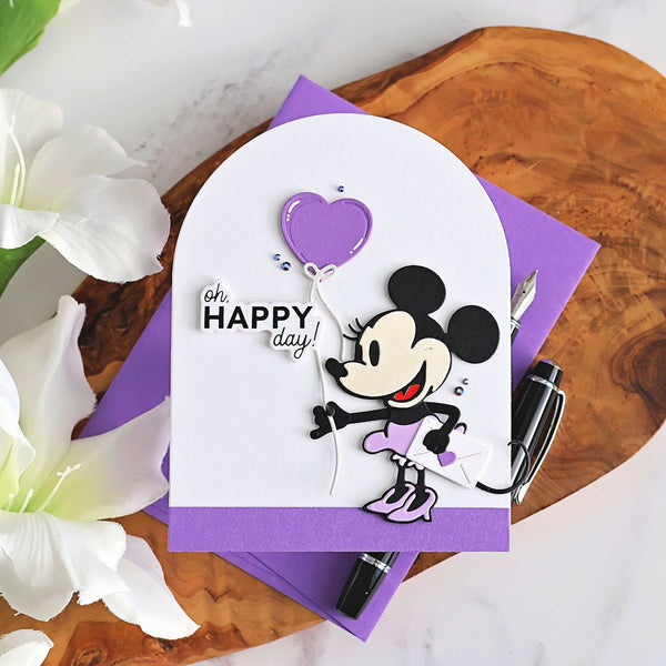 Classic Mouse Happy Sentiments Press + Foil Plate & Die Set