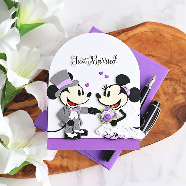 Classic Mouse Wedding Sentiments Press + Foil Plate & Die Set