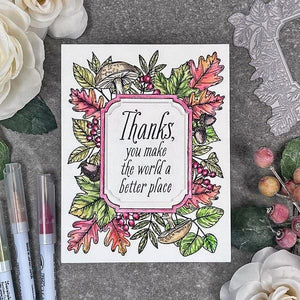 Autumn Thanks Frame Press Plate from the BetterPress Autumn Collection