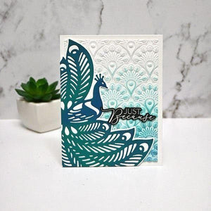 Glorious Peacock Etched Dies from the Peacock Paradise Collection by Dawn Bibby