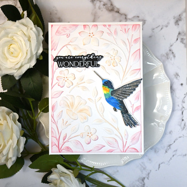 Hummingbird Garden 3D Embossing Folder & Die Set by Simon Hurley