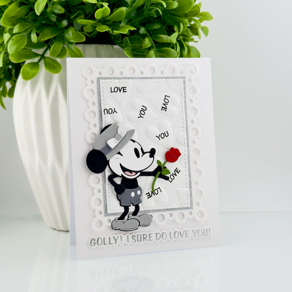 Classic Mouse Love Sentiments Press + Foil Plate & Die Set