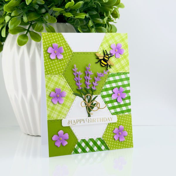 Simple Vintage Lavender Fields Hexagons Etched Dies with Simple Stories